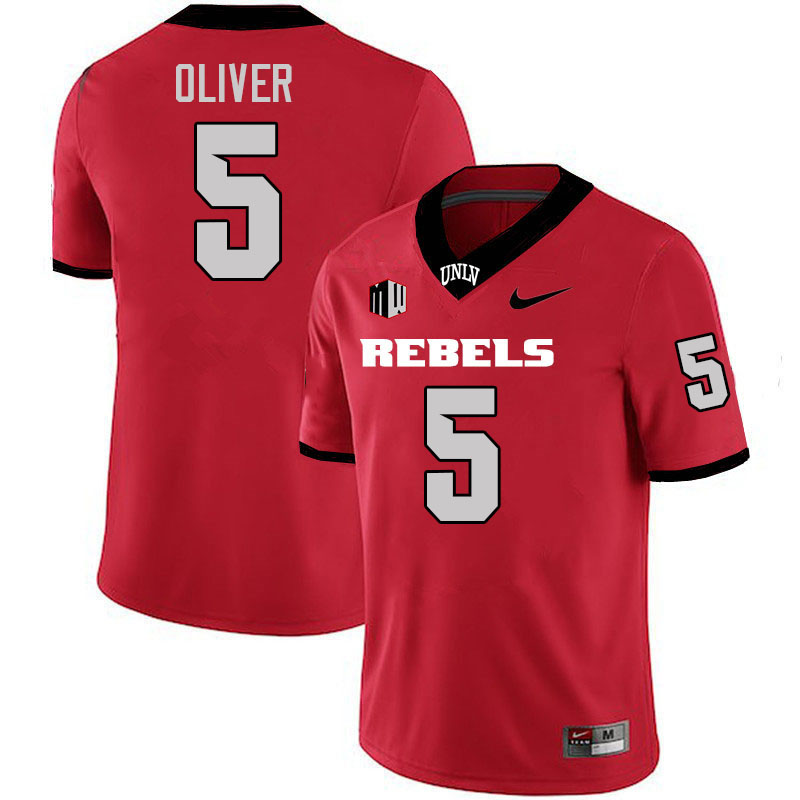 Men #5 Cameron Oliver UNLV Rebels College Football Jerseys Stitched-Scarlet